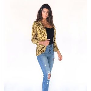 4SI3NNA | ANSEL VELVET JACKET IN GOLD LEOPARD